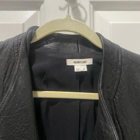 Helmut Lang 100% Lamb Leather Asymmetrical Jacket Size M - Picture 4 of 15